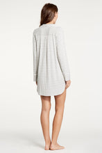 Load image into Gallery viewer, Augustine Shirt Dress- Heather Grey Stripe