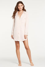 Load image into Gallery viewer, Augustine Shirt Dress- Rose Stripe