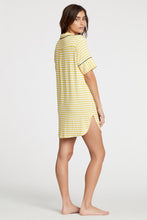 Load image into Gallery viewer, Augustine Short-Sleeve Shirt Dress- Yellow Stripe