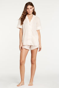 Antoinette Top - Blush Gingham
