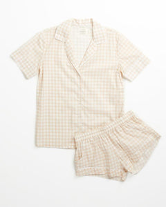 Antoinette Top - Blush Gingham