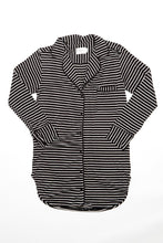 Load image into Gallery viewer, Augustine Shirt Dress- Black/White Stripe
