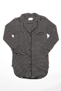 Augustine Shirt Dress- Black/White Stripe