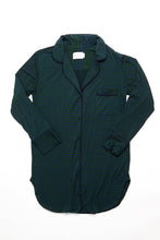 Load image into Gallery viewer, Augustine Shirt Dress- Dark Green/Navy Stripe
