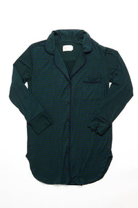 Augustine Shirt Dress- Dark Green/Navy Stripe