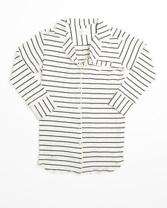 Augustine Shirt Dress- Ivory/Black Stripe
