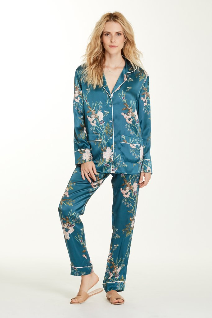 Brigette Blouse - Teal Floral