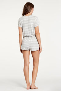 Charlotte Romper - Heather Grey Stripe