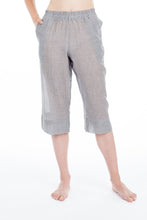 Load image into Gallery viewer, Capri Bottoms - Grey Pinstripe
