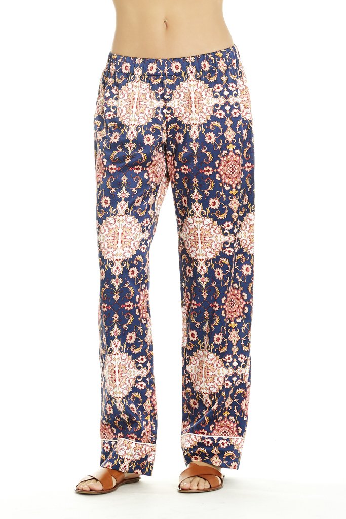 Alexandra Pant - Red and Navy Print